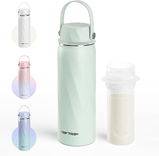 HEYTRIP Breastmilk Cooler Bottle, 20oz Portable Breast Milk Chiller Storage, Stainless Steel Reusable Breastfeeding Essentials for Baby, 36+ Hours Cooling For Travel & Outdoor, TSA Approved, Green
