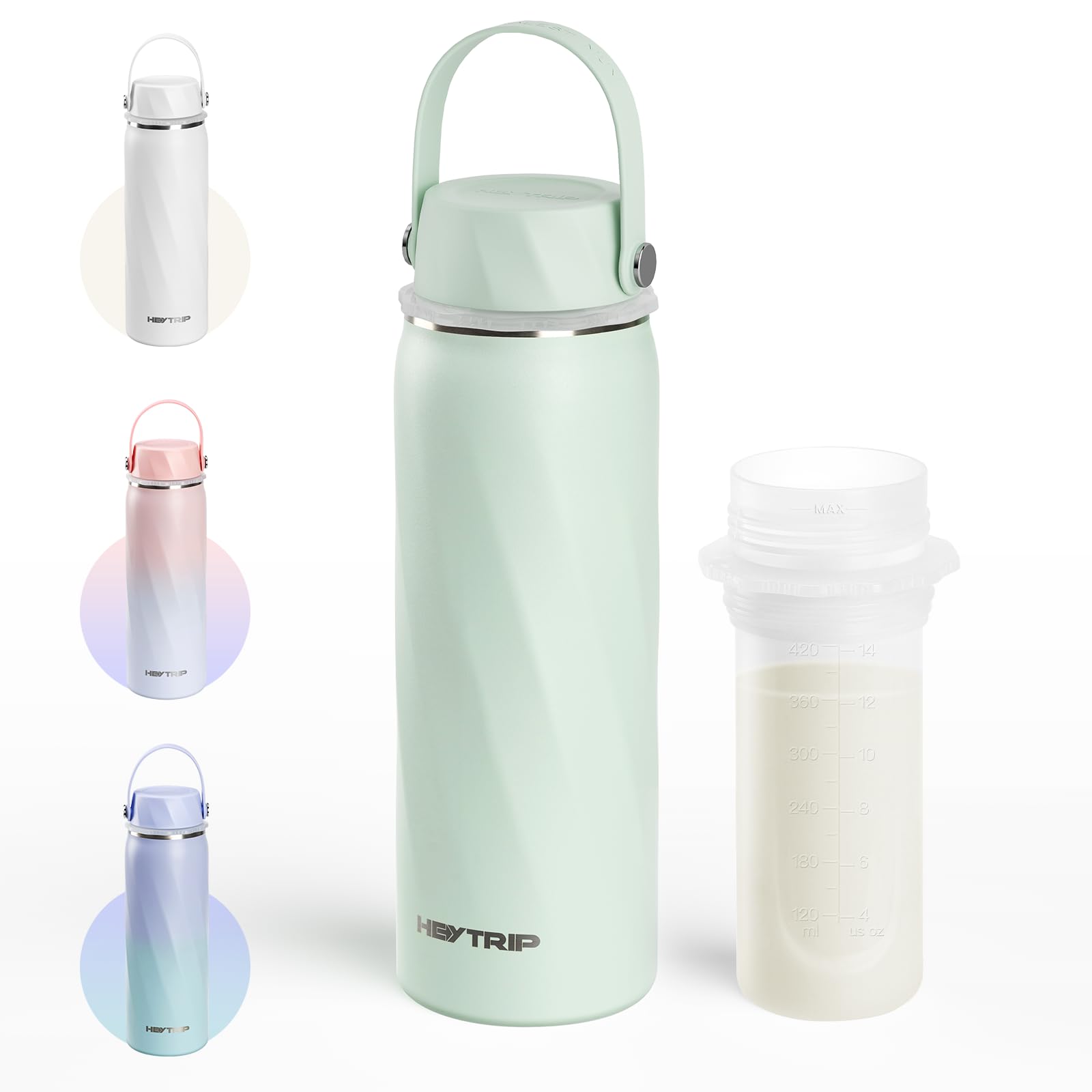 HEYTRIP Breastmilk Cooler Bottle, 20oz Portable Breast Milk Chiller Storage, Stainless Steel Reusable Breastfeeding Essentials for Baby, 36+ Hours