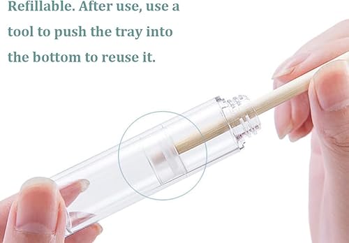 Miniatura 6 de UPSTORE 6 botellas de plástico transparente sin aire de 0.17 onzas (0.2 fl oz), dispensador de tamaño de viaje, dispensador de maquillaje, vial de