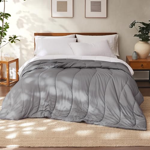 Image of Modern Threads Tencel Lyocell Luxury Ultra Soft Down Alternative Comforter, Platinum, Queen