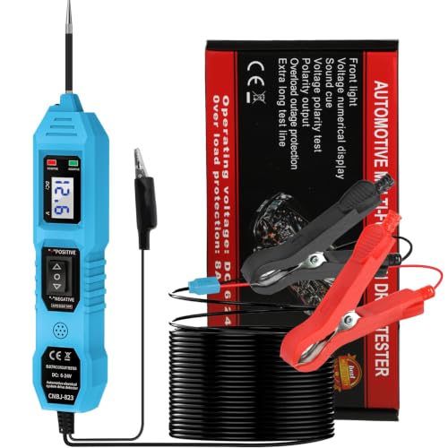 Power Circuit Probe Tester 6V/12V/24V DC Circuit Tester Automotive Multifunctional Car Electric Circuit Tester Power Fuse & Voltage Tester Light Short Circuit Breake Finder Electrical Tools Blue