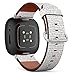 CJBROES Replacement Leather Watch Band, Compatible with Fitbit Versa 3 and Fitbit Sense of Wristband Bracelet Accessory - Striped