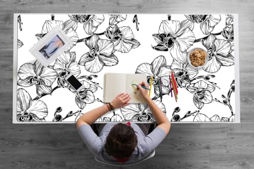 Tapis de bureau imperméable et antidérapant avec bords arrondis en PVC