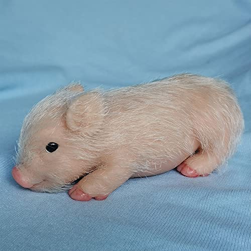 Eummy Pig Best Gift 5Inch Mini Realistic Silicone Pig, Stretchy Fake Animals Full Body Mini Silicone Baby Dolls,Cute Reborn,Lifelike Piggy Soft/Plush/Chubby Little Pig, Born Surprise Miniature Pet #TOP1