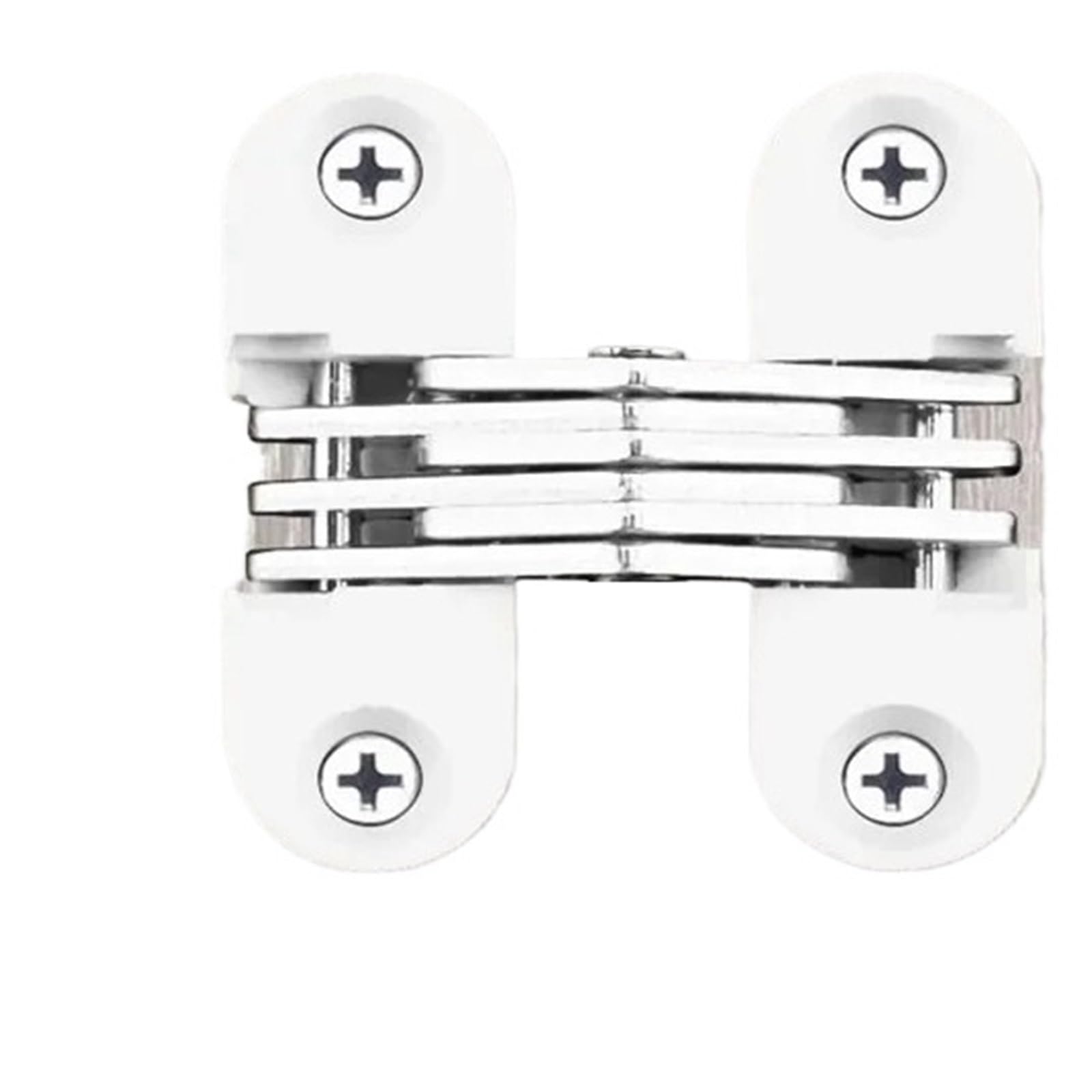 4pcs Cross Hidden-Hinges Folding Door Cross Hinge(White-4pcs)