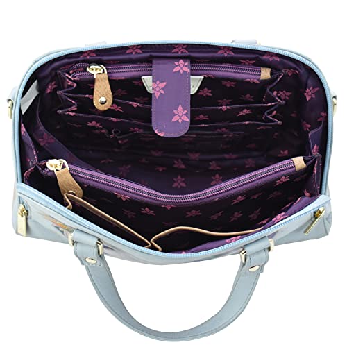 Image of Anuschka Women's Leather Satchel - Hand-Painted Genuine Leather Handbag with Detachable Strap for Everyday Use - 695, Satchel