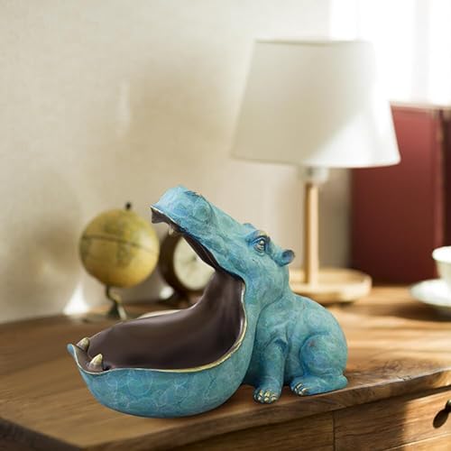 Miniatura 7 de Hipopótamo - Cuenco para llaves para mesa de entrada, bandeja decorativa única para decoración del hogar, bandeja decorativa para llaves, plato de