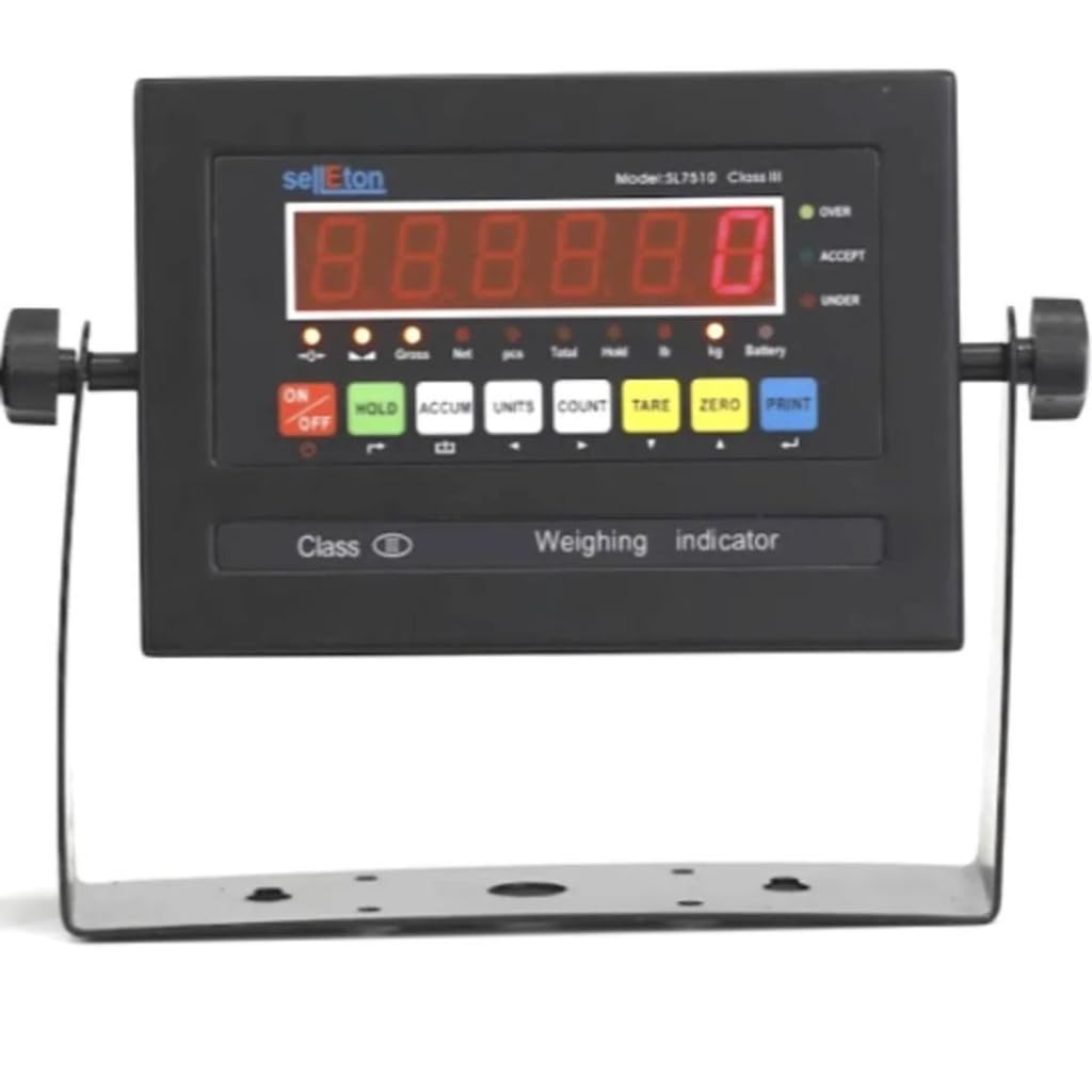 SellEton SL-915-BWD NTEP/Legal for Trade Diamond Plate Bench Scale with Wheels and Backrail + Software (18” x 24”, Cap: 500 lb x 0.1 lb)
