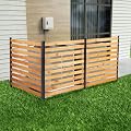 Svarog 3 Panels Outdoor Privacy Screen Fence Panels,Wood Privacy Screen Slatted No-Dig Fence kit for Air Conditioner,Trash Can,Pool Equipment Enclosure,38”W x 42”H