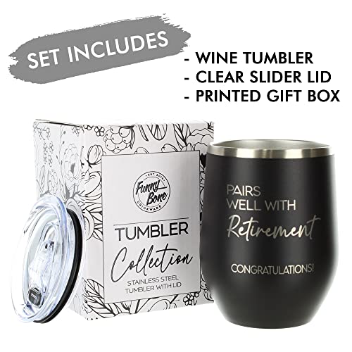 Retirement Gifts For Women Men - Happy Retirement Wine Tumbler Mug Presents - Retirement Gift For New Beginnings - Ideas For Retired Coworker, Boss, Friend, Mom, Dad, Colleague, Farewell (Black) #TOP1
