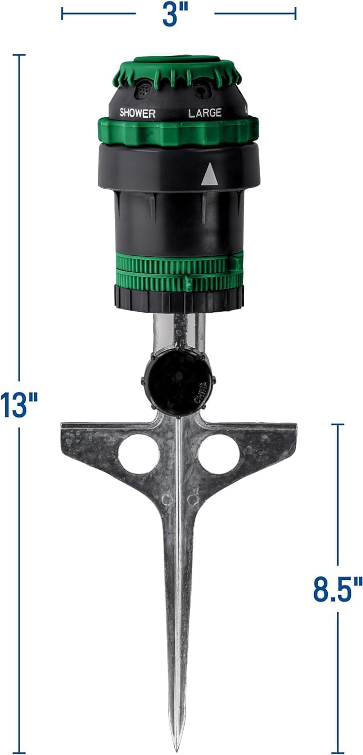Sprinkler with dimensions labeled