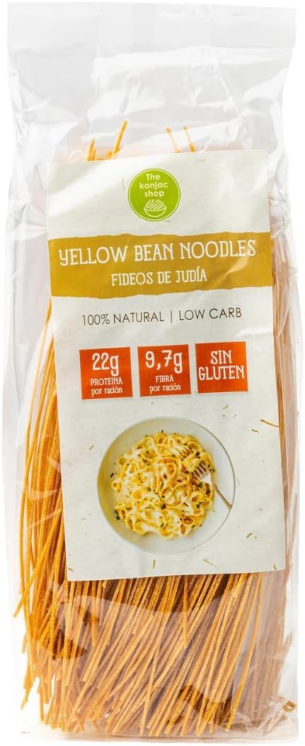 The Konjac Shop - Espaguetis de Judía Amarilla 200 g - Pasta Proteica, Sin Gluten, Baja en Calorías y Alta en Proteínas