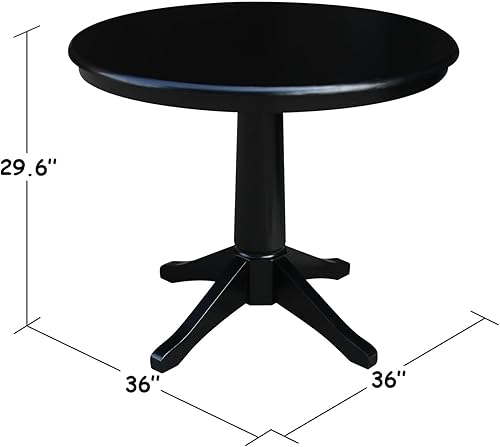Miniatura 2 de International Concepts - Mesa de pedestal redonda de 36 pulgadas, 28.9 pulgadas de alto, color negro