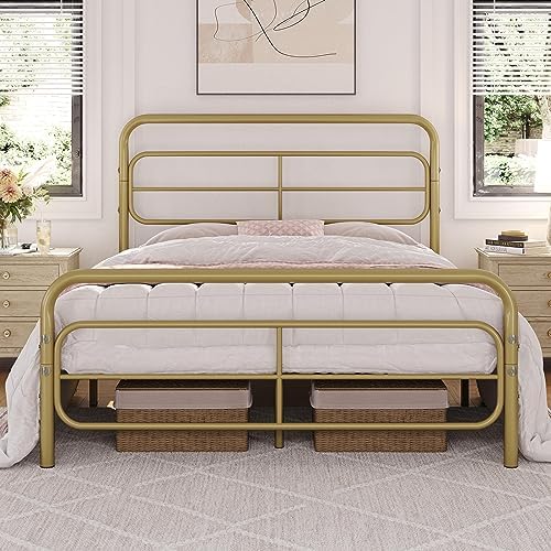 Yaheetech 3ft Single Bed Frames Vintage Sturdy Metal Platform Bed with ...