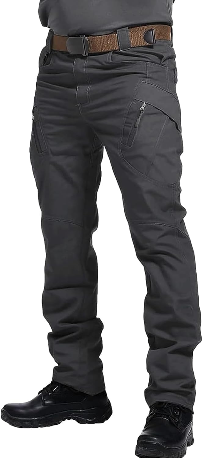 Men's Tactical Cargo Pants, Waterproof Utility Combat Pants, Military Combat Work Trousers with Multi Pockets, No Belt - Image 3