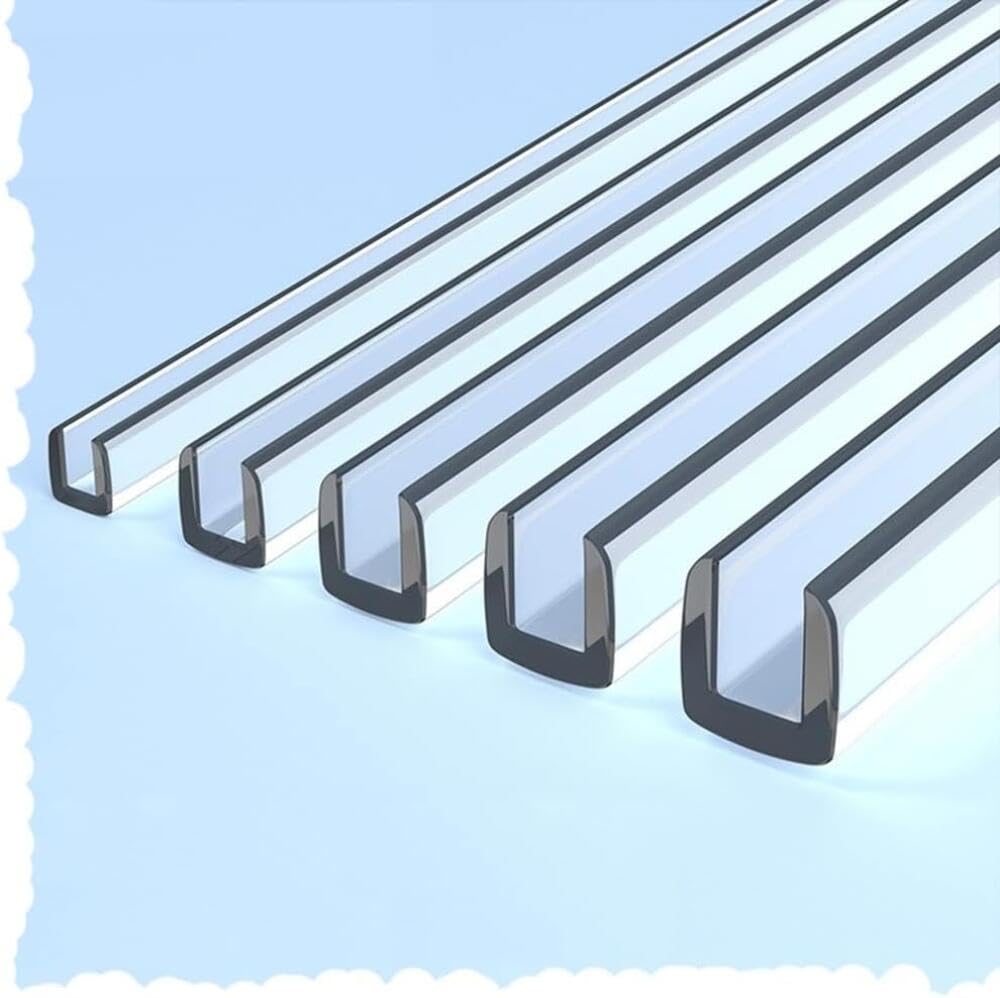 Transparent U-shaped Sealing Strips For Glass Tables, Edge Protector Strips Glass Edge Banding Veneer Channel Edge Trim For Tempered Glass Cabinet(18-20mm)3M