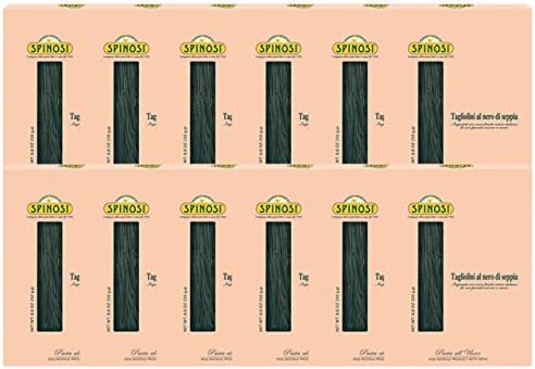 Tagliolini al Nero Seppia (Squid Ink) Egg Pasta by Spinosi (Case of 12 - 8.8 Ounce Packages)