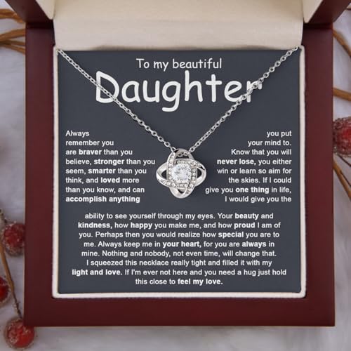 Daughter Necklace as Gifts for Daughter from Mom Dad, Daughter Jewelry From Dad, Daughter Necklaces From Mom, Birthday Gift for Daughter Adult, Daughter Gifts Christmas Graduation Valentine Idea Gifts2