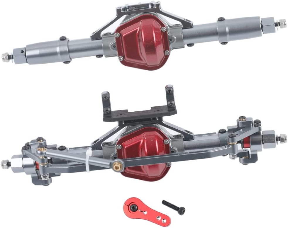 1:10 Rock Crawler Axle, Aluminum Alloy Front and Rear Axle for Axial SCX10 RC Crawler Car (Titanium)
