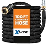 XHOSE PRO Expandable Garden Hose 100ft Water Hose with Brass Fittings, Flexible, Expanding and Retractable, Lightweight 100 Ft Hose, Tuyau Arrosage - 2026 Model