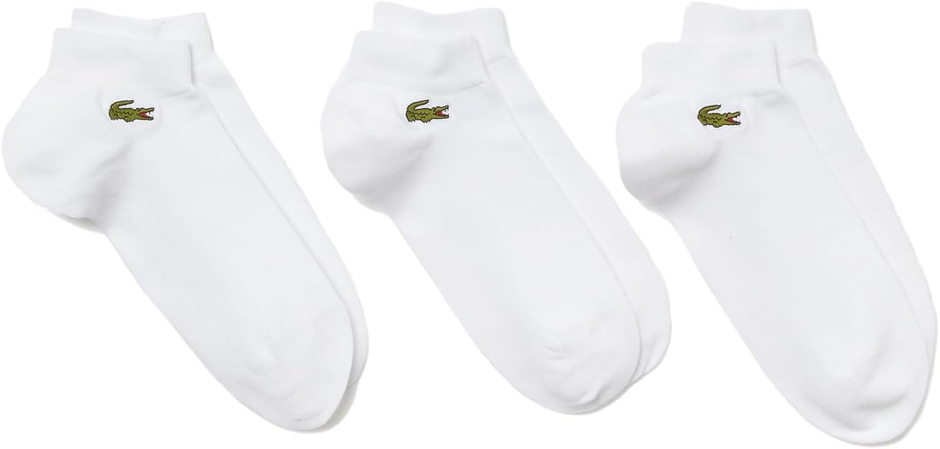 Lacoste Men's 3 Multi Pack Solid Jersey Ankle Socks