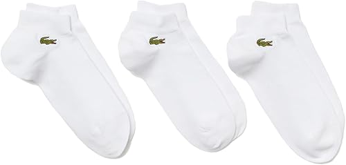 Lacoste Paquete múltiple de 3 calcetines tobilleros de punto sólido para hombre