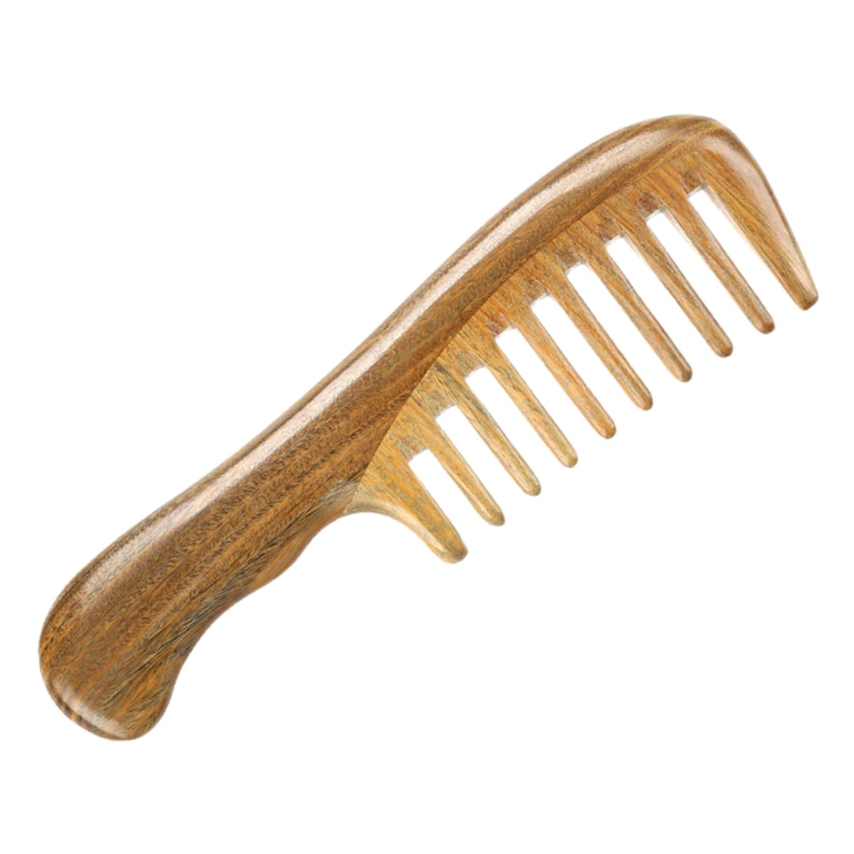 Peine de Masaje de Sándalo Dientes Anchos y Gruesos, Desenreda y Relaja el Cabello, Adecuado para Uso Diario y Spa