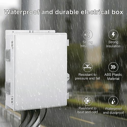 Namunanee Outdoor Electrical Junction Box with High Power Outlet, 16" H* 12" L* 5.9" W, ABS Water Resistant Enclosure with Internal Mounting Panel & Hinged Cover. by namunanee - Used condition - Image 8