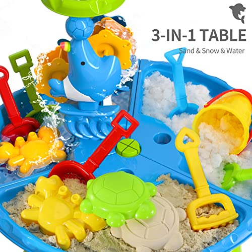 WATUDOU 3-in-1 Water Sand Table Outside Toys for Toddlers, Summer Outdoor Beach Backyard Toys Water Table for Kids Todllers 3-5, Activity Sensory Tables Birthday Gifts for Boys Girls - Thumbnail 3