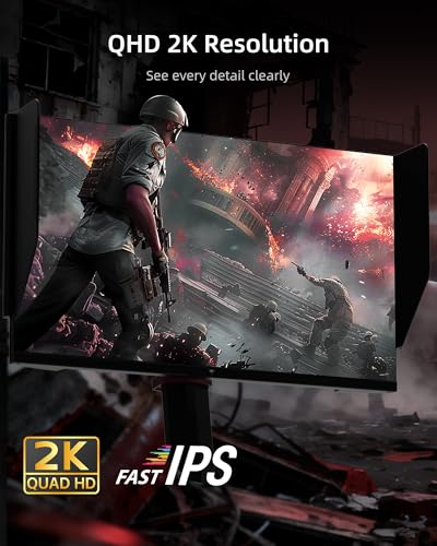 Image of KTC 27M1 27 Inch Gaming Monitor, 1440P Monitor with Speakers Built in, 210Hz Monitors with Shielding Hood, Fast IPS, Adaptive Sync, 130%sRGB, 1MS(MPRT), VESA Mount, Tilt /Swivel /Pivot /Height Adjustment