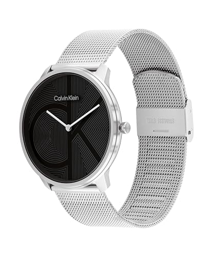 Image of Calvin Klein Women's CK Iconic - 35mm 2H Quartz Watch - Stainless Steel Mesh Bracelet - Water Resistance 30 Meters - Premium Fashion Timepiece for Everyday Style - Gift for Her