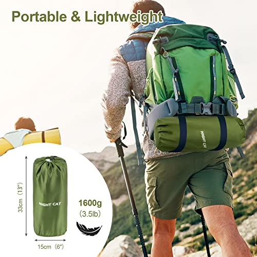 Image of Night Cat Inflatable Double Sleeping Pad Mat Bed with Foot Pump and Double Pillow for Camping Backpacking Hiking Ultra-Light Compact Comfortable 77 inchx 47 inch