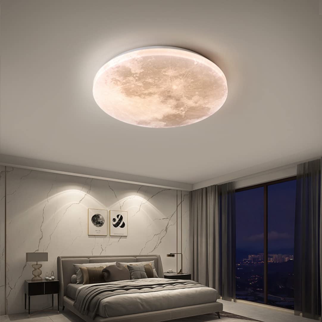 GUANSHAN Simulation Moon Chandeliers LED Moon Ceiling Light Ultra-Thin Round Ceiling Lamp Entrance Ceiling Light Wall Lighting Wall Lamp for Bedroom, Living Room, Boys Girls Bedroom