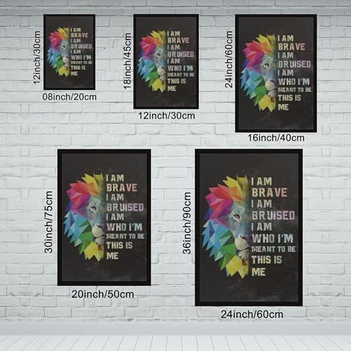 Toile lion arc-en-ciel 40,6 x 61 cm au design artistique moderne et épuré - 2