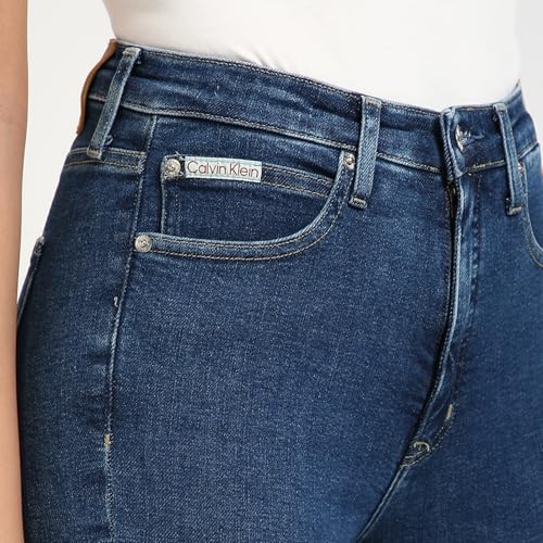 Calvin Klein Damen Jeans Hose High Rise Skinny Fit, Blau (Denim Medium), 24W/32L – Ansicht 6