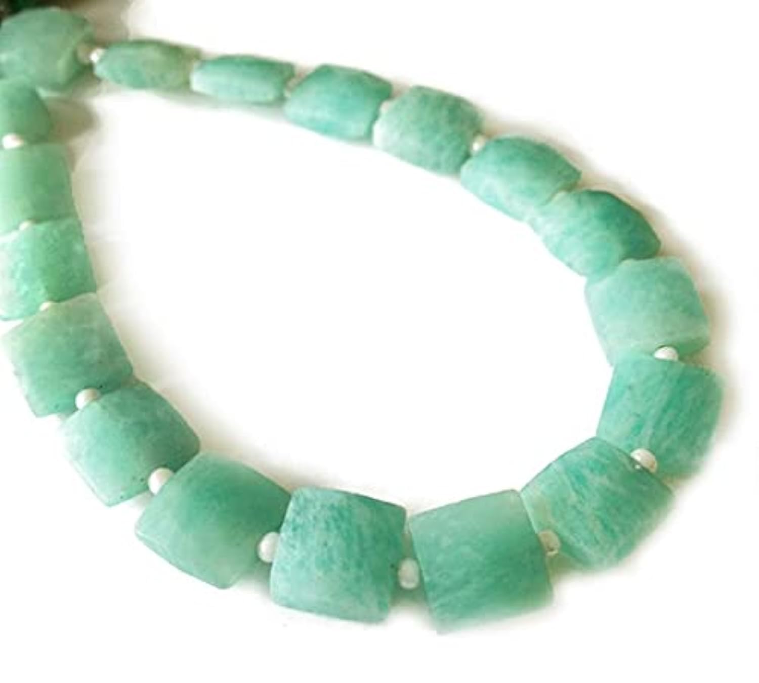 Amazonite pierre naturelle LKBEADS carrée 8mm pour création collier et bracelet DIY