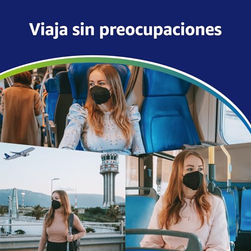 Miniatura 8 de Adeste 50 Mascarillas Ffp2 Nr D Negras Con Certificado Ce, Cadena Controlada, Elásticos Cómodos, Hipoalergénicos Y Regulables. Seguras: Potencia De Filtrado Bfe 99,5 . Sobres Individuales Sellados