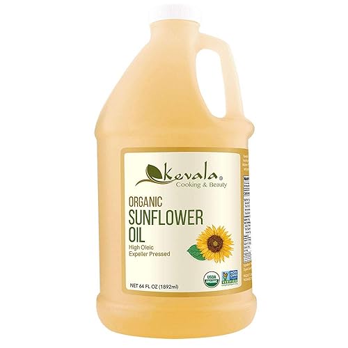 Kevala Aceite orgánico de girasol alto oleico, 12 galón