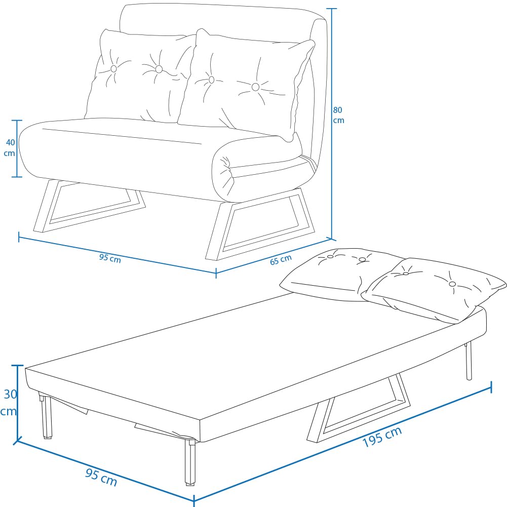 Shally Dogan Divano Letto 2 Posti Reclinabile 3 in 1, Poltrona Convertibile con Cuscini Chaise Lounge Seduta Imbottita Morbida, Copertura in Velluto Premium, Poltroncina Relax Salvaspazio (Grigio)