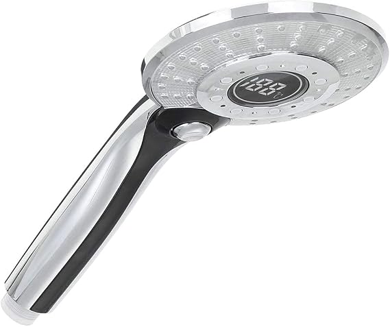 Comely LED Digital Shower Handheld Portable Hand Held Shower Tool Head | 3-Color Temperature Control LED Light 3 Spraying Modes Water-Saving Shower Head with Digital Temperature Sensor Display