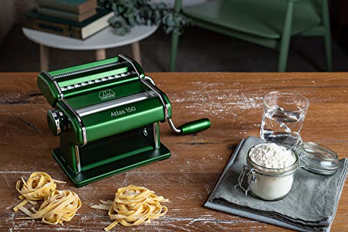 Marcato Atlas 150 Manual Pasta Machine Compatible with Interchangeable Accessory, Alloy, Green, 40 x 30 x 20 cm - Image 2