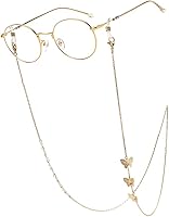 Vista 1 de Soporte de máscara de cadena de gafas de moda con pera y mariposa