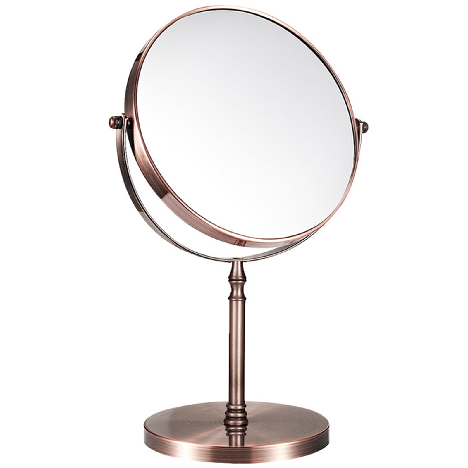 Rewis B 8'' Rushed Red Ronze Tabletop Standing Eauty Makeup Mirror, 2-Sided Rotated 1X/3X Magnifying Vanity Mirror, Countertop Hd Cosmetic Shaving Mirror For Eauty Salon,