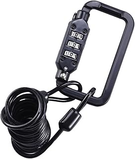 BAFAFA Bike Lock Spring Disc Cable Wire Security Lock Portable Spring Anti-Theft Bicycle Code Lock Mini 3 Digits Combination Password Padlock