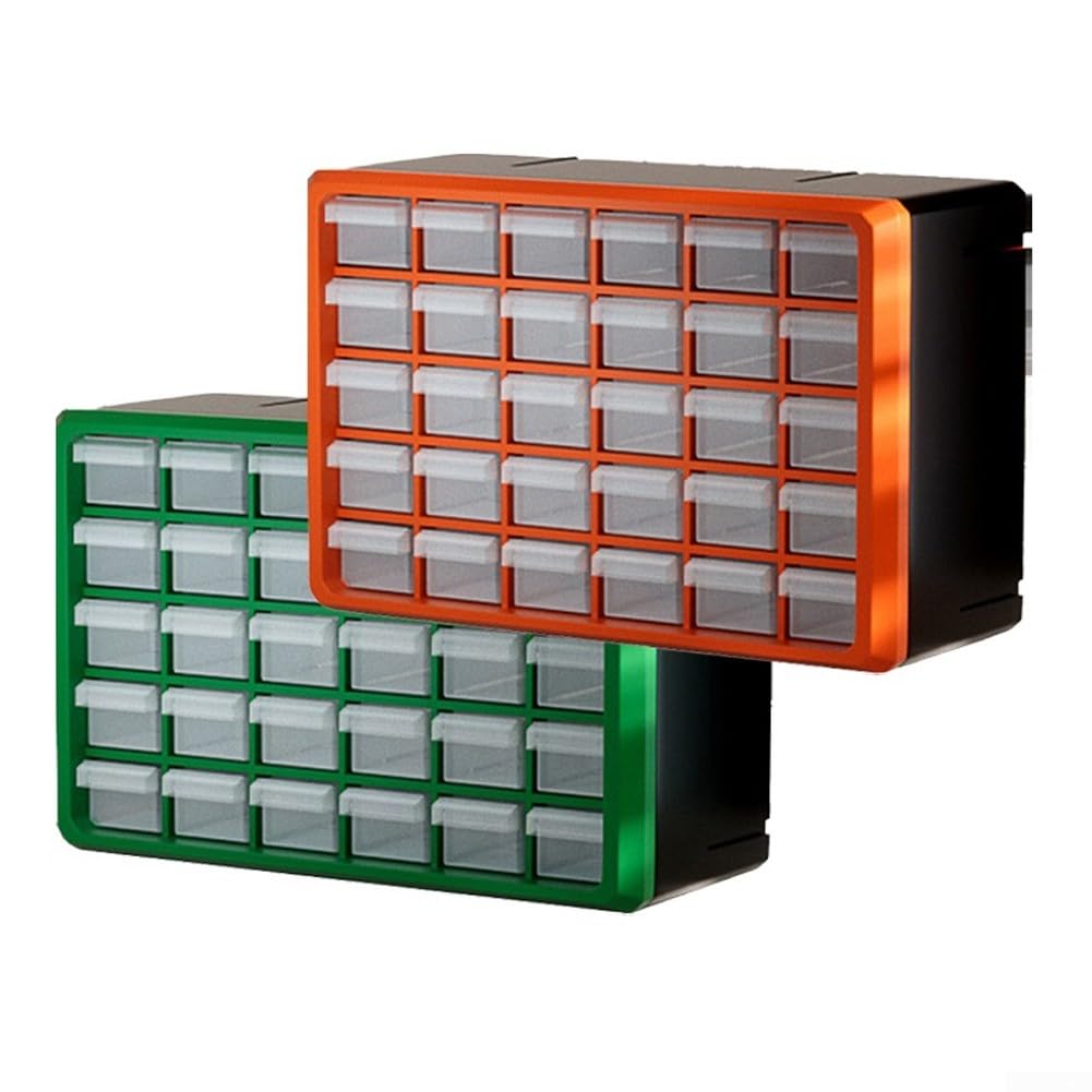 Scatola portaoggetti per cassetti, in plastica, multi griglia, per montaggio a parete, organizer per componenti elettronici (arancione)