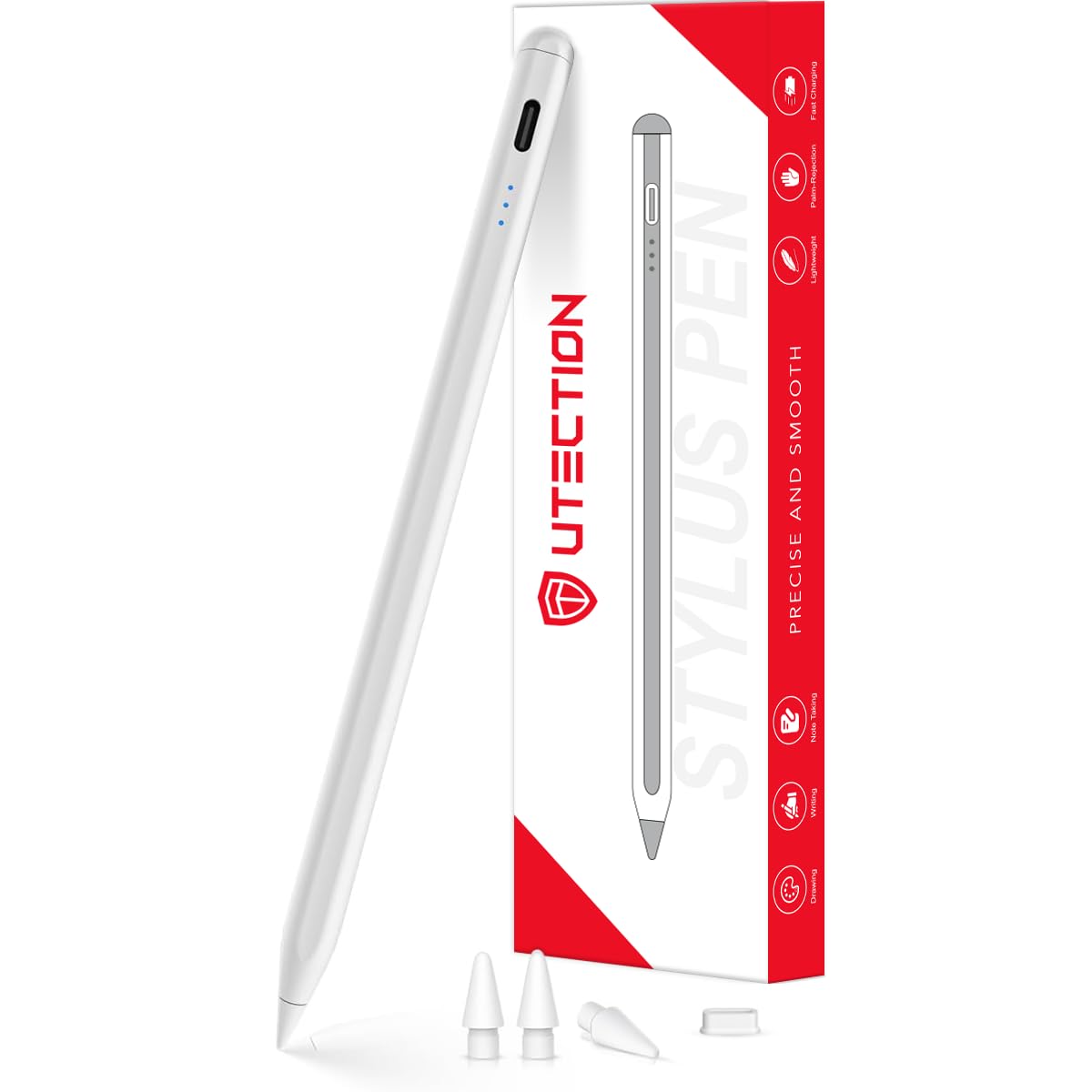 UTECTION Stylus Pen for iPad with Palm Rejection | Fast Charging iPad Pencil for iPad 6/7/8/9/10/11, iPad Pro 11/12.9, iPad Air 3/4/5/M2/M3, iPad mini 5/6 (2018–2025) | iPencil Alternative