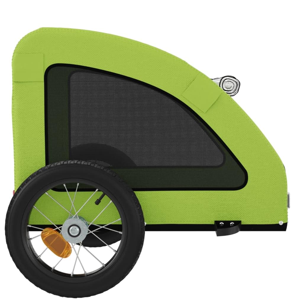Muebles Decoración de Muebles Dormitorio Remolque de Bicicleta para Animales Verde Oxford y Hierro
