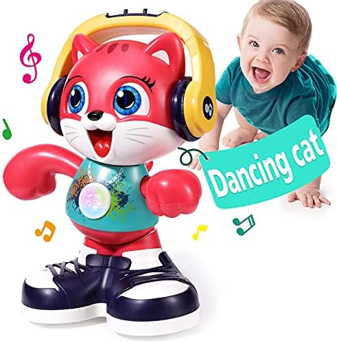 Yunaking Baby Toys 12-18 Months Dancing Cat Toddlers Toys for 1 Year Old Boys Girls with Music & Recording Kids Interactive Early Learning Educational Toys for 1 2 3 Year Old Boys Girls Gift