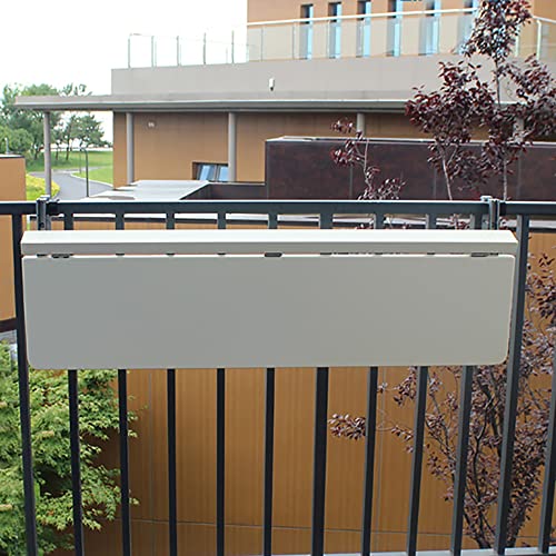 Table de bar de balcon pliante et réglable pour garde-corps extérieur - 2