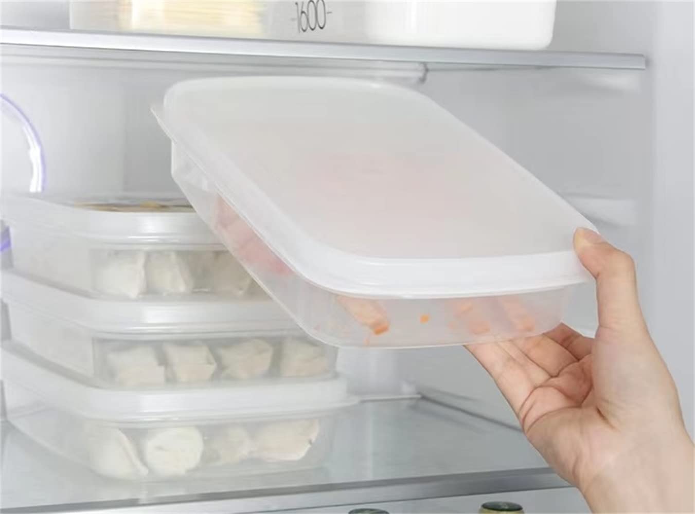 Lot de 2 boîtes à bacon en plastique pour conserver la viande et les aliments au fromage, avec couvercle pour réfrigérateur, support peu profond pour biscuits de Noël